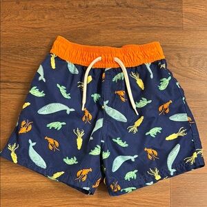 Kids Navy Whale and Lobster Print Shorts
